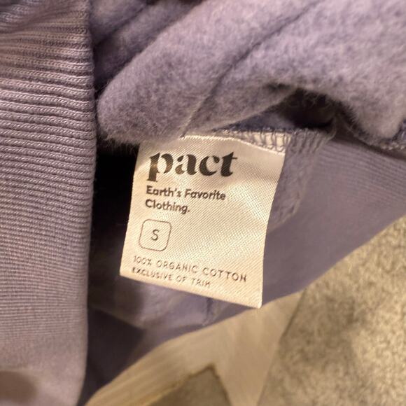 Pact NWT One For All‎ Unisex Hoodie Sweatshirt Granite Blue Small Organic Cotton - Picture 8 of 13